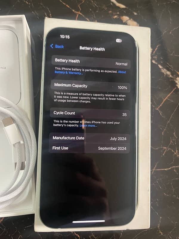 iPhone 15 Non PTA 100% 128gb 1