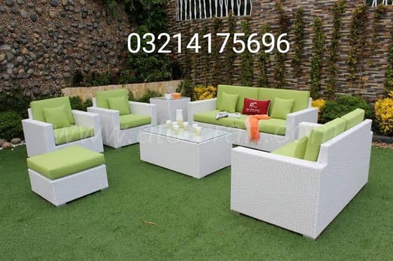 OUTDOOR GARDEN RATTAN UPVC FURNITURE SOFA SET CHAIRS TABLE UMBRELLA 19