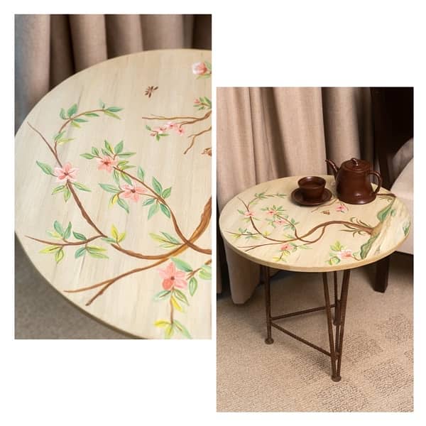 Hand painted tables and trays 1