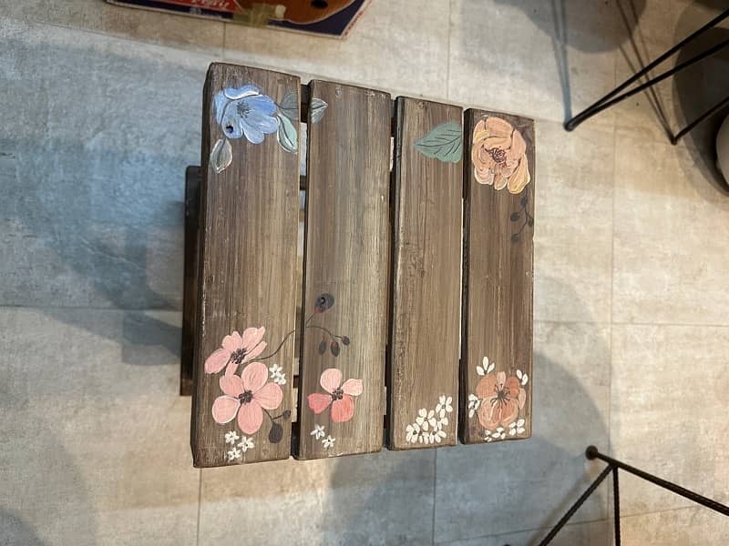 Hand painted tables and trays 8