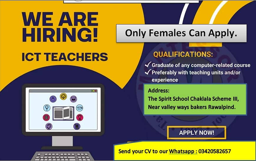 Female ICT and Mathematics Teacher Required. 0