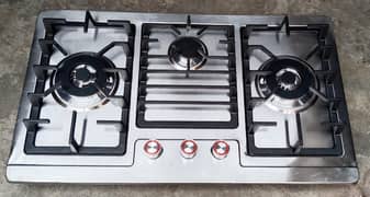 Kitchen Glass & Steel Hob Auto Ignition (Japanese Technology) Imported