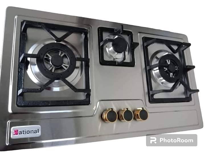 Kitchen Glass & Steel Hob Auto Ignition (Japanese Technology) Imported 1