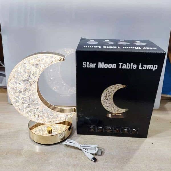 Moon Table Lamp Touch Nightstand Lamp 3 Color Mode 2