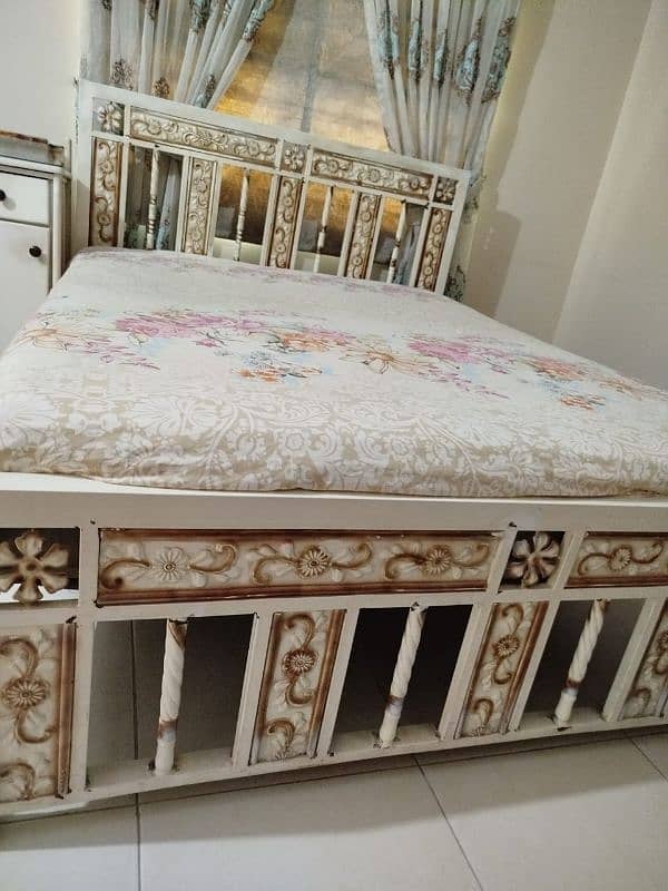 Iron Bed with 1 Storage Side Table 2