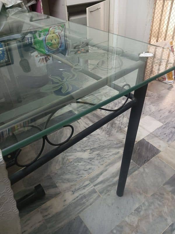 6 seater Dinning table glass top for sale 1