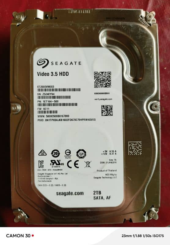 Seagate HDD 2TB Hard Drive 1