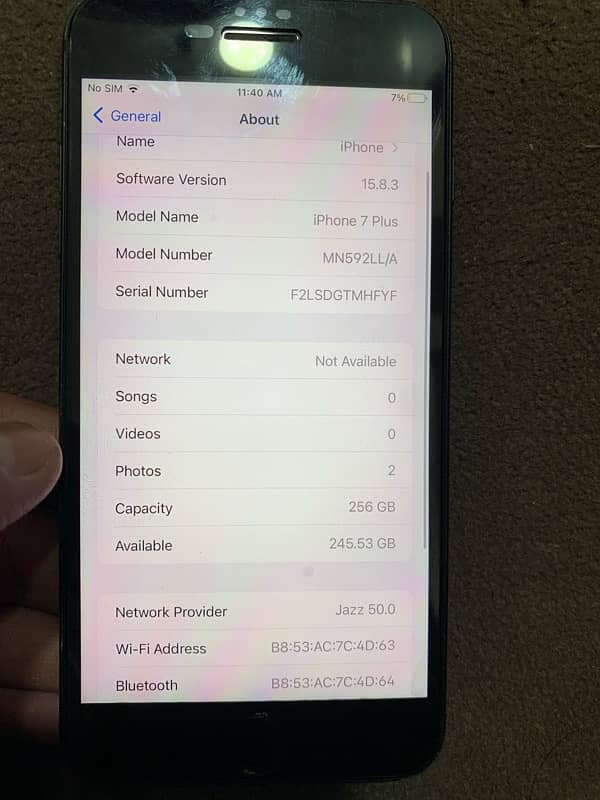 iPhone 7 plus pta approved 256gb 6