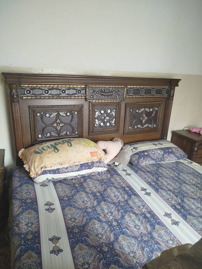 Wooden and Iron beds with side tables 1