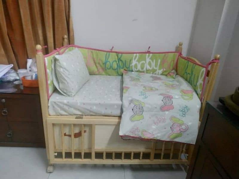 wooden Baby Cot and Cradle set 2