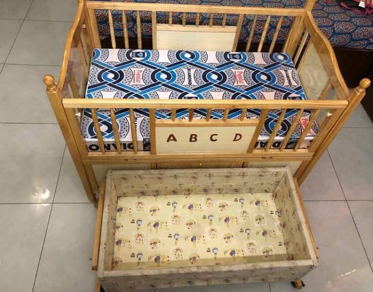 wooden Baby Cot and Cradle set 3