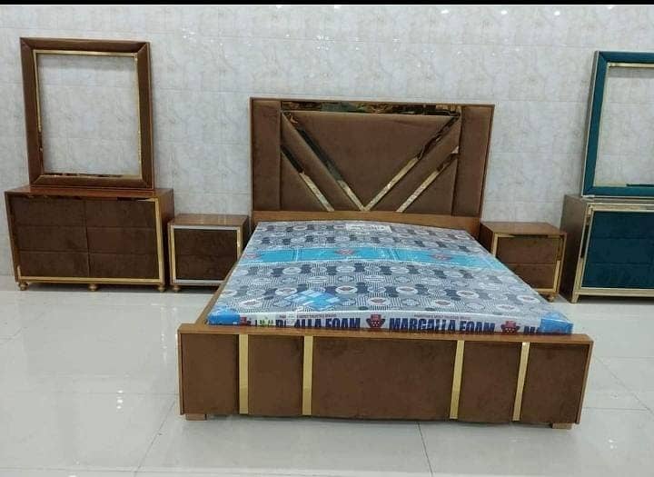 Bed set/Poshish Bed/King size bed/Double bed/Side table/Dressing tabl 16