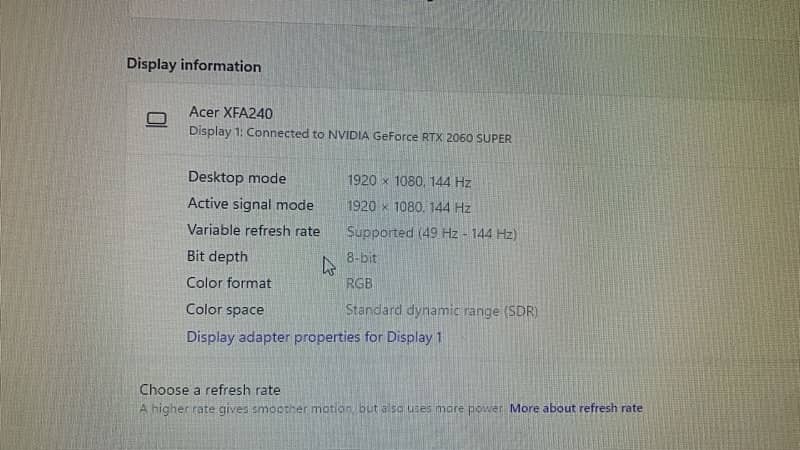 Acer XFA240 (144hz 24 inches) 3