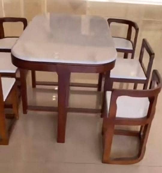 6 seater dining tables set/wooden chairs/glass top table/wooden table 6