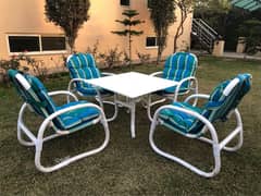 PVC Miami Garden Lawn Outdoor sunbath chairs, Plastic furniture fancy