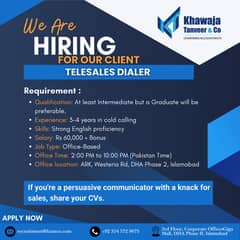 We’re Hiring for our Client: Telesales Dialer