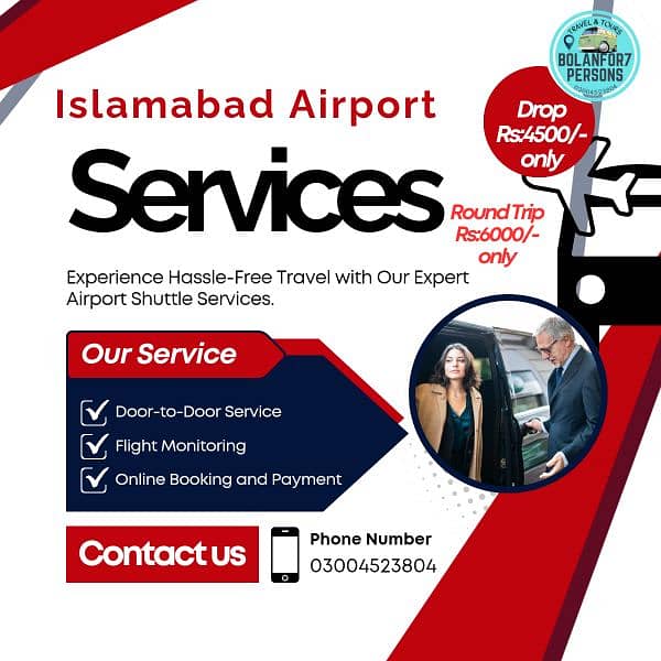 Rent a car Islamabad, Travel & Tours/Bolanfor7persons 4