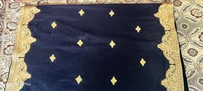 unused navy blue embroidered shawl