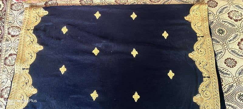 unused navy blue embroidered shawl 0