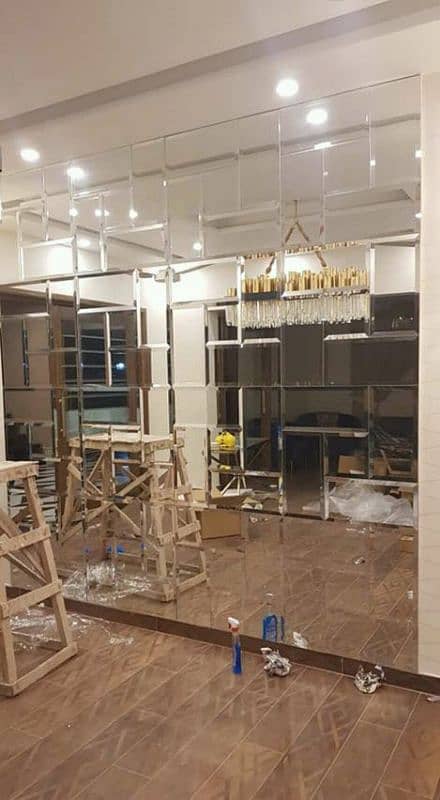 Mirror wall / Glass wall / glass designing 6