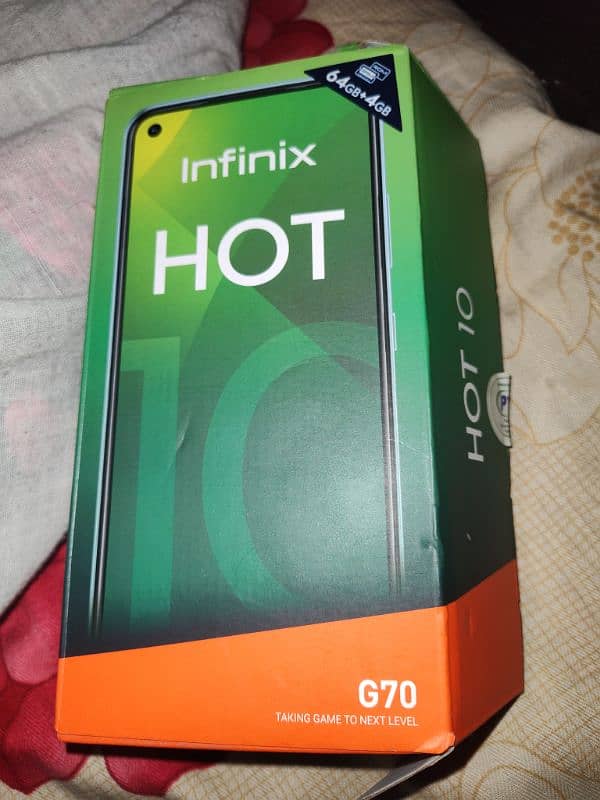 Infinix HOT 10 4/64 with original box&charger 9.5/10 condition 1