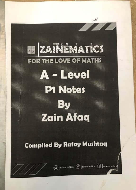 Sir Zain (Zainematics) math p1 alevels complete notes 0