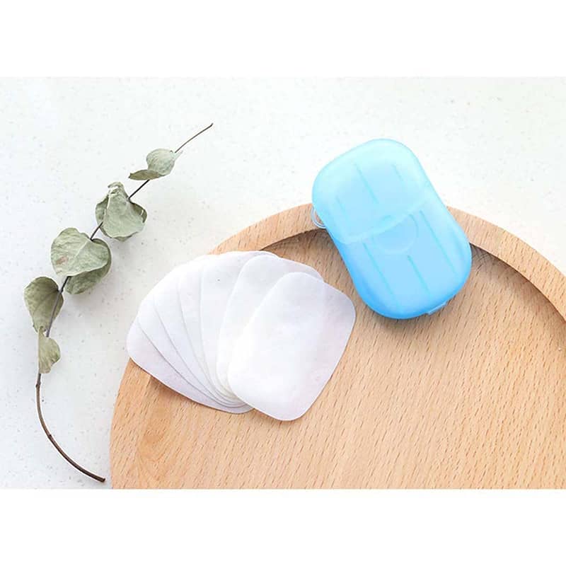 Portable Mini Paper Soap Sheets 100pcs-Pocket-Size Scented Soap for Ha 0