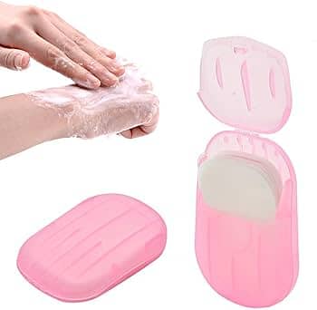 Portable Mini Paper Soap Sheets 100pcs-Pocket-Size Scented Soap for Ha 1