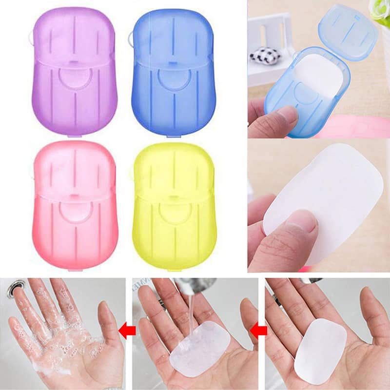 Portable Mini Paper Soap Sheets 100pcs-Pocket-Size Scented Soap for Ha 2