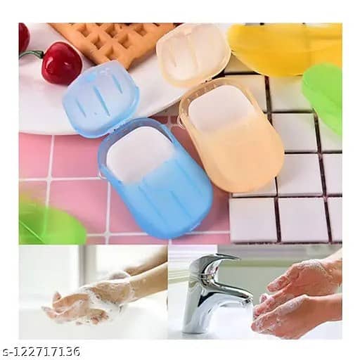 Portable Mini Paper Soap Sheets 100pcs-Pocket-Size Scented Soap for Ha 3