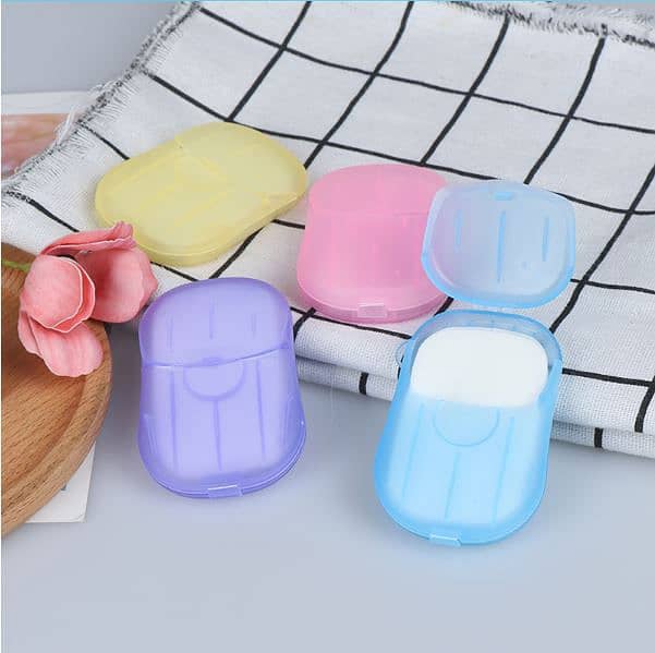 Portable Mini Paper Soap Sheets 100pcs-Pocket-Size Scented Soap for Ha 4