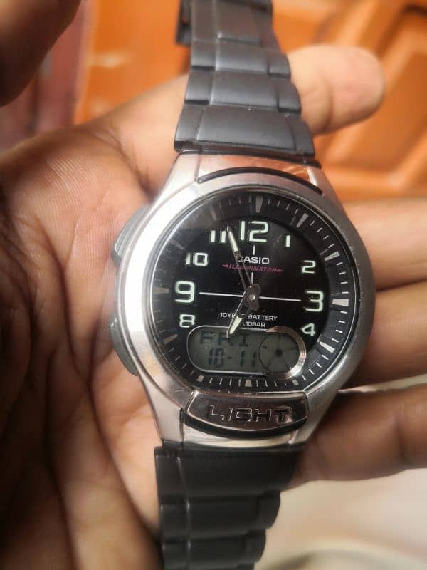 Casio, Dual Time Telememo , world time watch Model AQ-180W sale 0