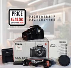 Canon Eos 4000d DSLR Camera + 18-55 Kit Lens.