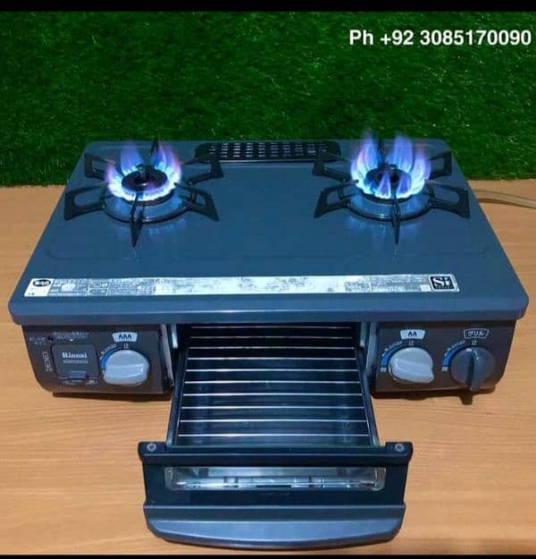 Original Japani 2 Burnar LPG and Sui gas stoves plus Gas Grill oven 1