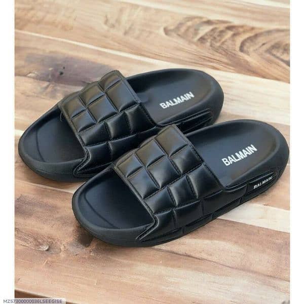 Men's synthetic leather casual slide slippers 0