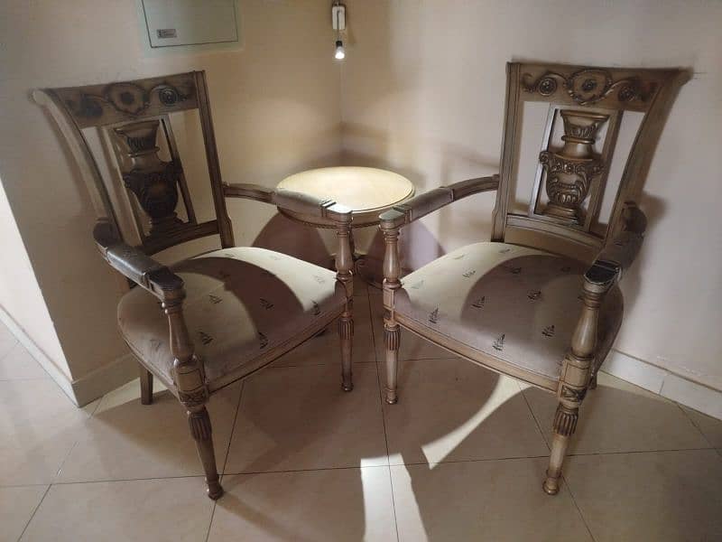 Pair Of Chairs With Round Table (Price Is Negotiable) 0