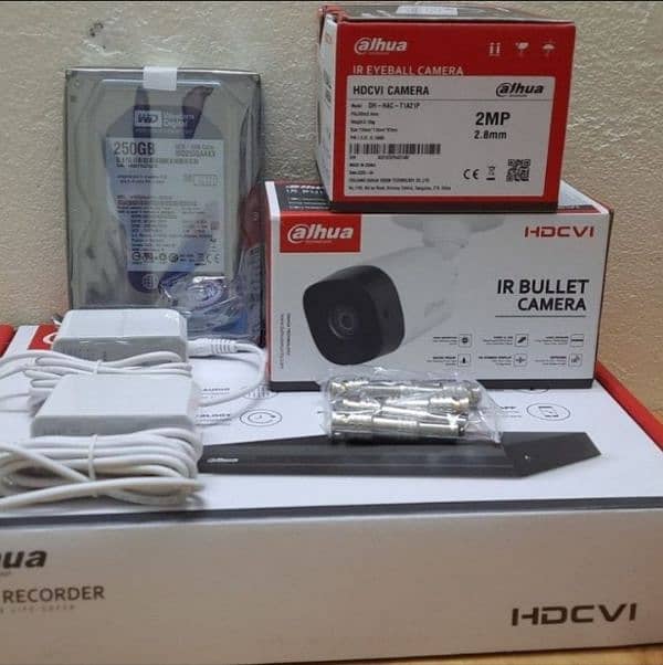 4 Cctv Camera 2mp Dahua Brand with installation Complete Package 0