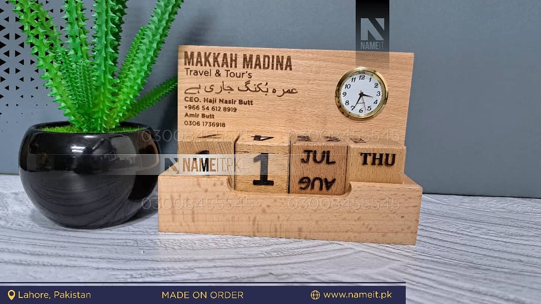 WOODEN PEN HOLDER AND CALENDAR 2