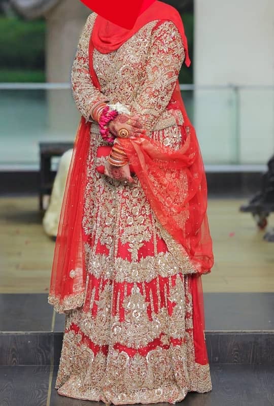 Bridal/Baraat Lehnga/Heavy shirt & Lehnga/4 sided Border dopatta 0