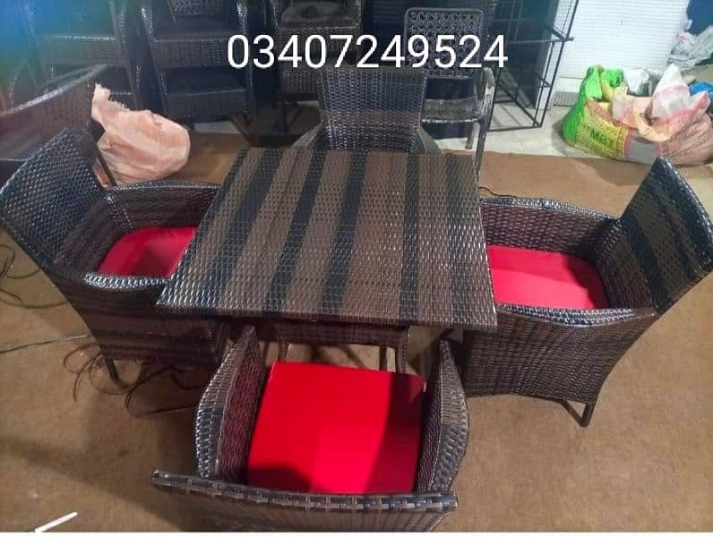 rattan furniture/UPVC chair/dining table/outdoor chair/cane sofa set 6