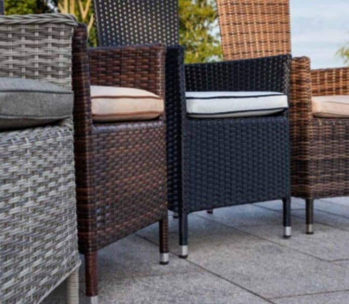 rattan furniture/UPVC chair/dining table/outdoor chair/cane sofa set 7