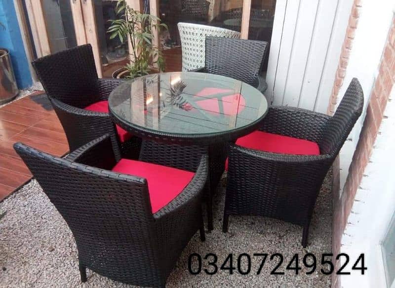 rattan furniture/UPVC chair/dining table/outdoor chair/cane sofa set 8