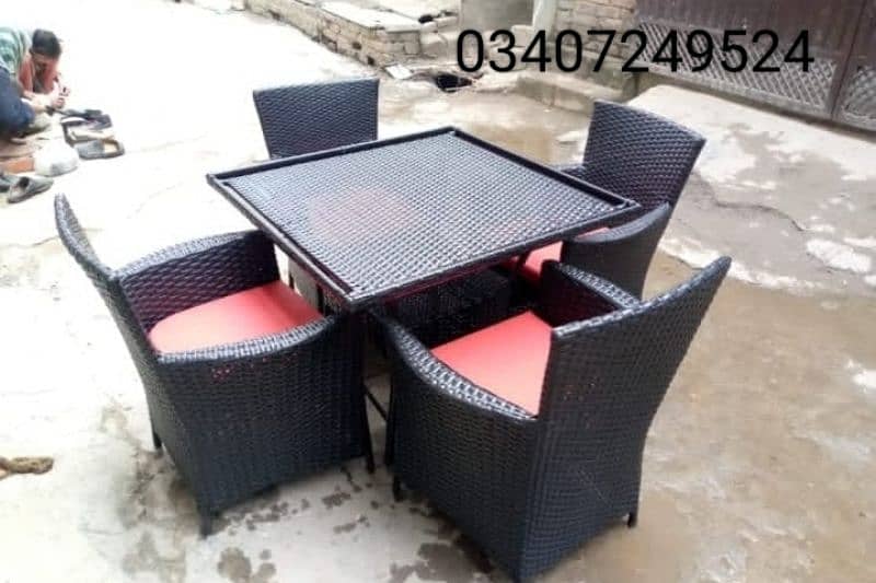 rattan furniture/UPVC chair/dining table/outdoor chair/cane sofa set 9