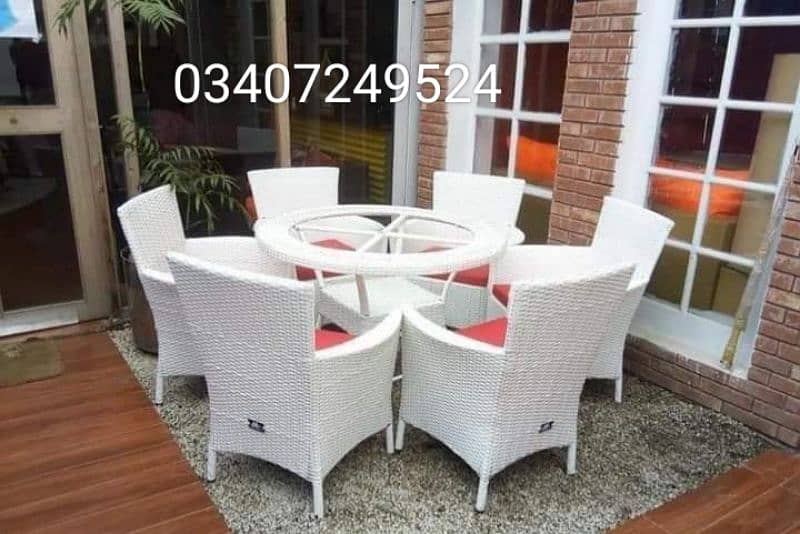 rattan furniture/UPVC chair/dining table/outdoor chair/cane sofa set 11