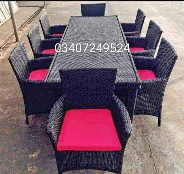 rattan furniture/UPVC chair/dining table/outdoor chair/cane sofa set 17