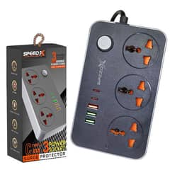 603pu Speed-x Power Universal Travel 3socket+3usb+2type-c