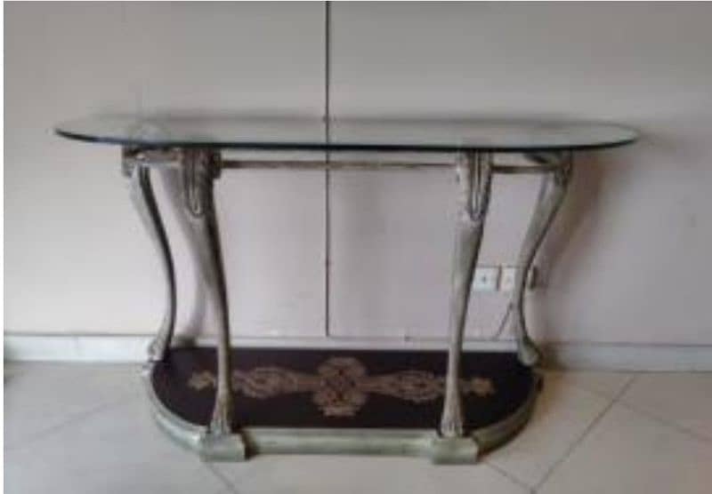 Living Space Furniture - Console Table Glass Top (Price Is Negotiable) 0