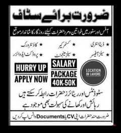 We are hiring for New & Jobless persons