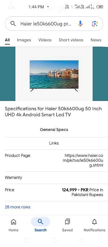 original Haier 50 ince led Android 4k 12