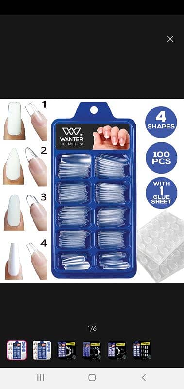 artificial nails transparent 100 pcs nail box 4